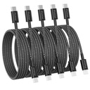 USB C to USB C Cable, 5Pack 6FT 60W(3.1A) Nylon Braided USB C Charger Cable for for iPhone 17/ iPhone 16/16 Plus/16 Pro Max/15/15 Plus/15 Pro Max, MacBook Pro, iPad Pro Air,Samsung S24/S24 Ultra/S23