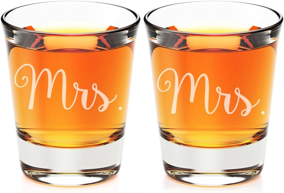 Mrs. and Mrs. Engraved Fluted Shot Glass