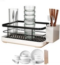 Dish Rack,Sink Dish Drainer with Drainboard Set - Compact Utensil Basket Space-Saving Design for Home Family RV Cabinet Indoor Countertop