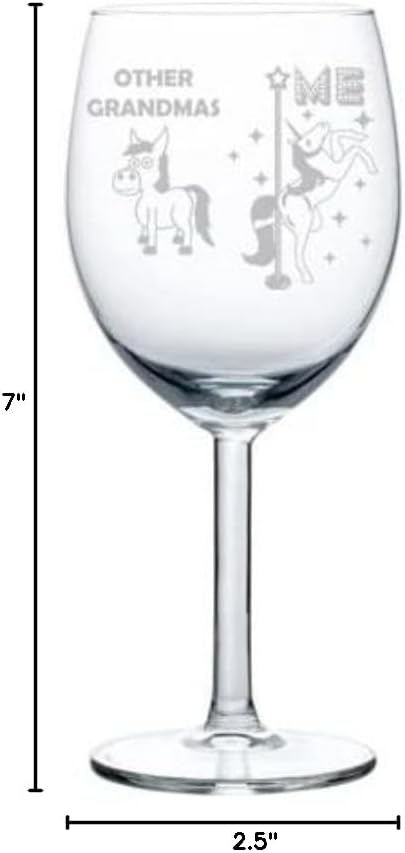 MIP Brand Wine Glass Goblet Grandma Superstar Unicorn Funny Grandmother (10 oz)