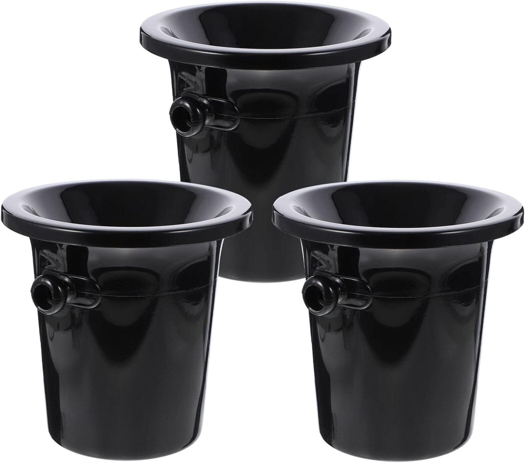 Hemoton 3 Sets Plastic Wine Spittoons with Removalbe Lid, Reusable Spit Cup, Dump Bucket for Wine Tasting, Whiskey, Cocktails, Easy to Clean, Black