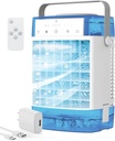 Portable Air Conditioners,3-Speed Small AC Fan, Evaporative Air Cooler with Remote,Timer function,7-Color Night light, 2 Mist modes,Personal Air Conditioner for Bedroom,Office,Room(Blue)