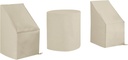 Crosley Furniture Patio Furniture Covers, Waterproof 3-Piece Cover Set for Outdoor Chairs and Bistro Table, Tan