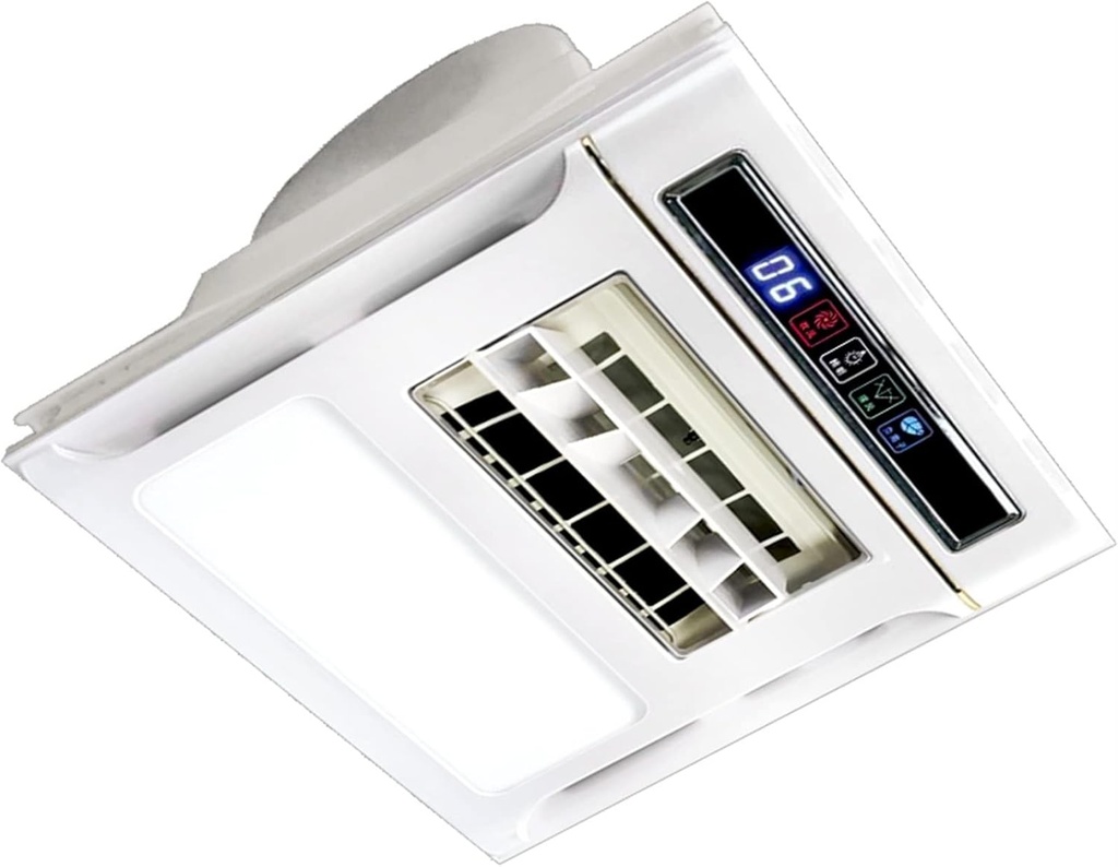 Ventilation Fan Integrated LED Light Ceiling Mount Exhaust Fan, Ultra-Thin Ventilation Lighting Combo, 30×30 Silent Ventilation Fan with LCD Screen for Bathroom, Kitche