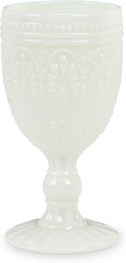 Abbott Collection 27-Creme/GOB Fan Pattern Goblet