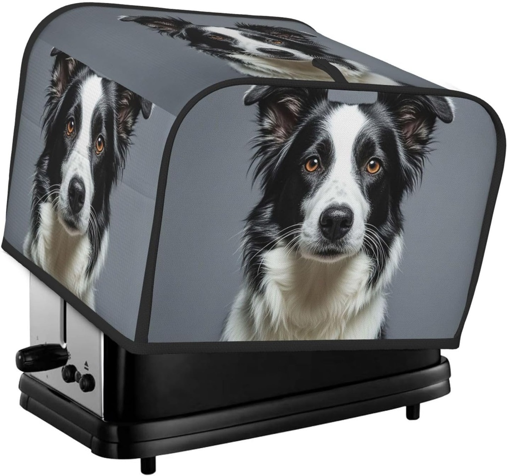 Toaster Cover 2 Slice Appliance Cover Toaster Dust Cover Border Collie Toaster Cover Super Soft Kitchen Small Dust Covers Bread Machine Covers with Pockets 14.4" x 8.3" x 10.6"