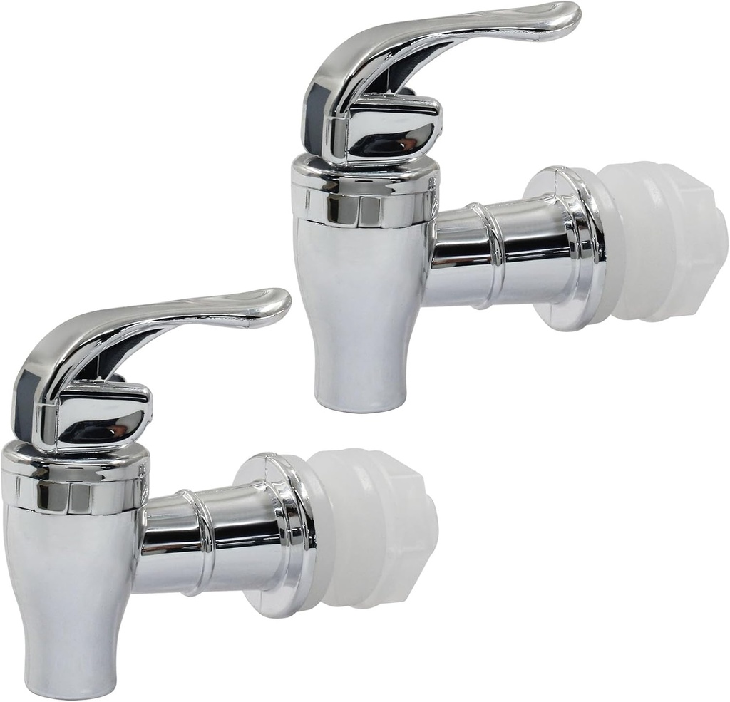 Murtenze Spigot for Beverage Dispenser, Silver Drink Dispenser Replacement Spout Push Style Faucet for Beverage Dispenser Spigot Replacement Glass Water Dispenser Spout (2 PACK)