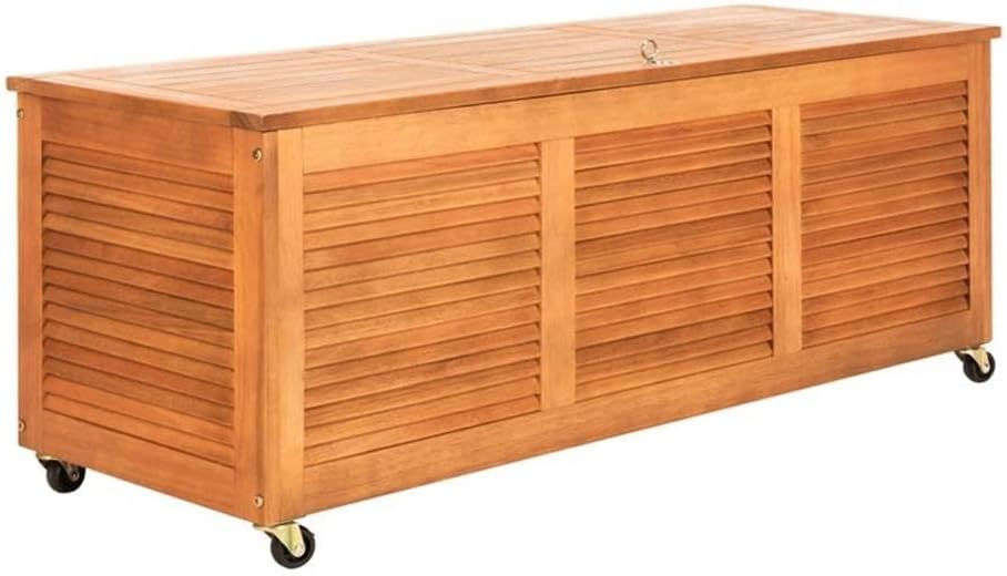 SAFAVIEH PAT7038A Outdoor Collection Elina Teak 47.2" Cushion Deck Box