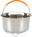 8.46X8.46X4.92 Inch Stainless Steel Steamer Basket for Rice Cooker - Multi-Function Fruit and Vegetable Cleaning Basket with Silicone Handle, Efficient and Quick Steaming