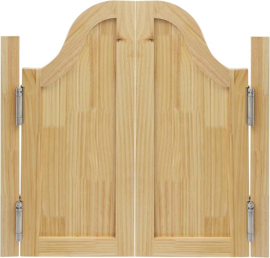 Swing Solid Wood Partition Door, Auto Close Swinging Doors with Hinges, Half Waist Door for Kitchen, Shop Entrance, Bar Pub, Indoor Partition (Burlywood, 27.55 * 27.55in)