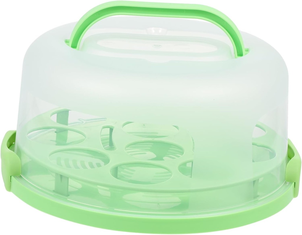 NOLITOY 1set Cake Carrier with Buckle Design Portable Dessert Box with Tray Handy Cupcake Holder for Parties and Bakeries for Safe Storage and Transport