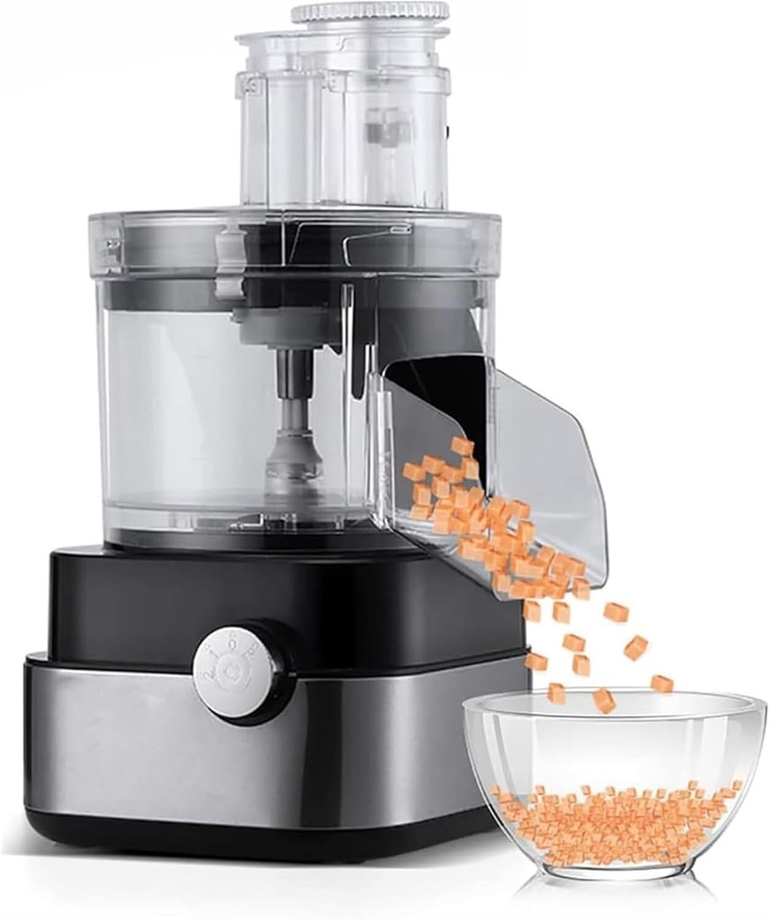 Food Processor, Electric Food Chopper, 5l Food Chopper, Electric Food Ground Meat/Diced/Shredded/Sliced, Fruit Veggie Slicer with 6/8/10/13/15mm Dicing Molds