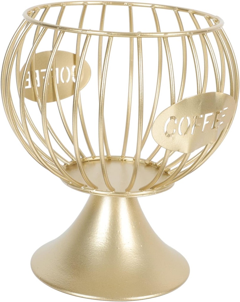 Golden Iron Art Storage Basket for Coffee Capsules Practical Jelly Holder for Kitchen and Office Organization Space-saving Design Stylish