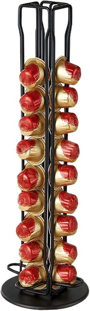 Coffee Bar Accessories and Organizer Coffee Pod Holder Spins 360-Degrees Coffee Bar Decor can Storage 35 Coffee Pod Black(Without Coffee Pods)