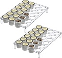 Amazing Abby 2-Pack 24-Slot Flat Acrylic Coffee Pod Holder, Large-Capacity Plastic Coffee Capsule Storage, BPA-Free and Shatter-Proof, Great for Use on Countertop or in Drawer, Up to 48 Keurig K-Cups