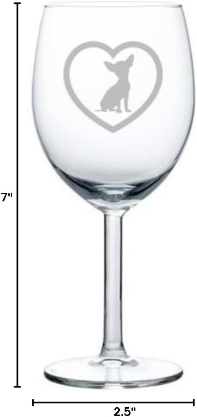 Wine Glass Goblet Chihuahua Heart (10 oz)