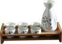 Sake Set, Saki Cups，Crafts Cup Ceramic Sake Set， Sake Set Japanese with shelf 7Piece Sake Cup Set Traditional Porcelain Pottery Ceramic Cups Crafts Wine Glasses,F (Color : B) (Color : F)