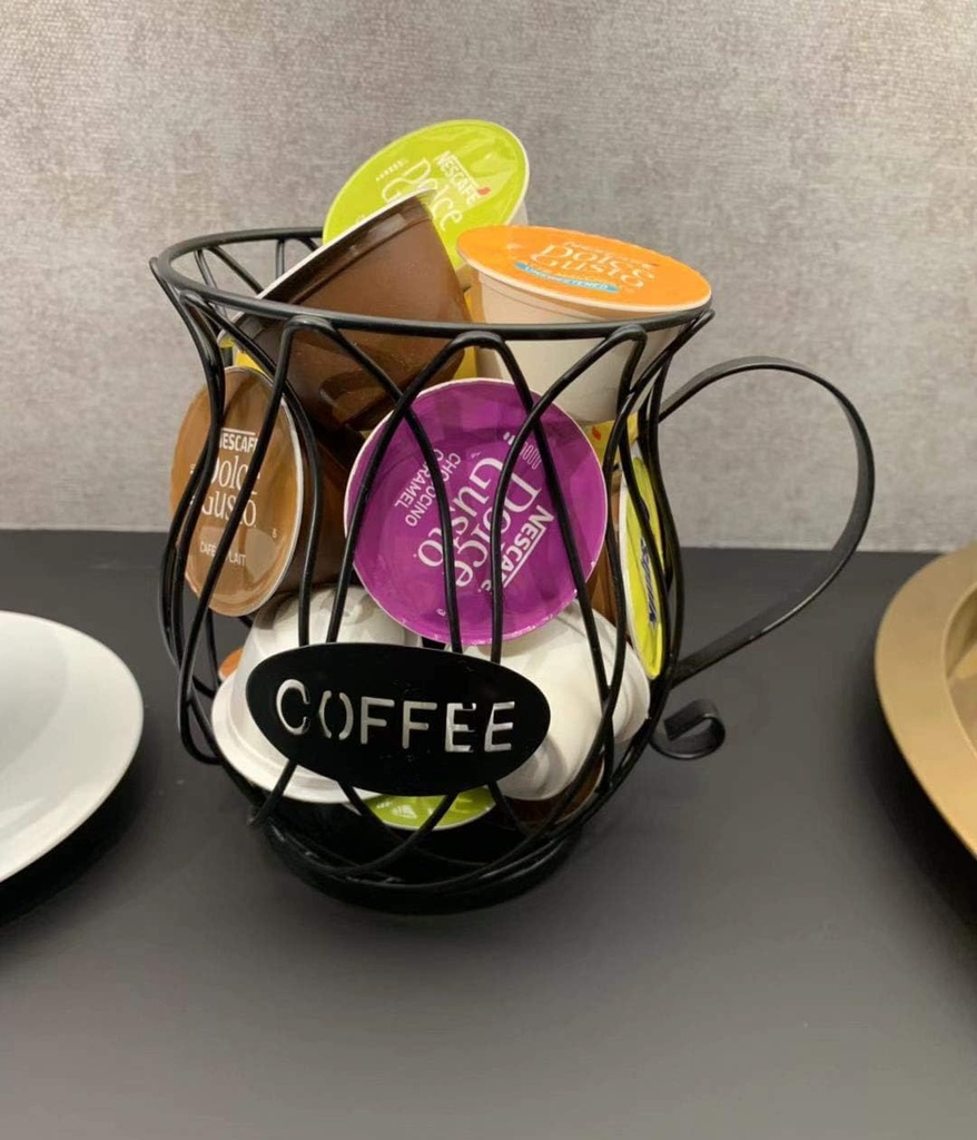 KiaoTime Coffee Pods Holder Storage Basket Espresso Coffee Pods Keeper Organizer Kitchen Counter Storage Holders for Capsules, Small