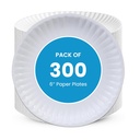 Perfectware - Kitchen essentials Paper Plate 6-300 6" Paper Plate, White (300 Count/pack)