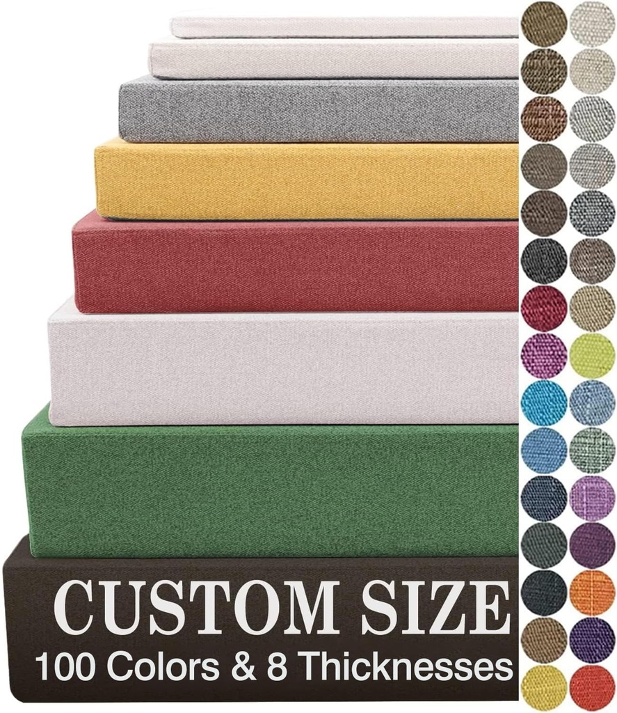 Custom Bench Cushions for Indoor Furniture, Bay Window Seat Cushion Indoor, 70D Thicken Foam Bench Pad, Non-Slip Indoor Seat Cushion, Outdoor Waterproof Garden Patio Furniture Swing Cushion