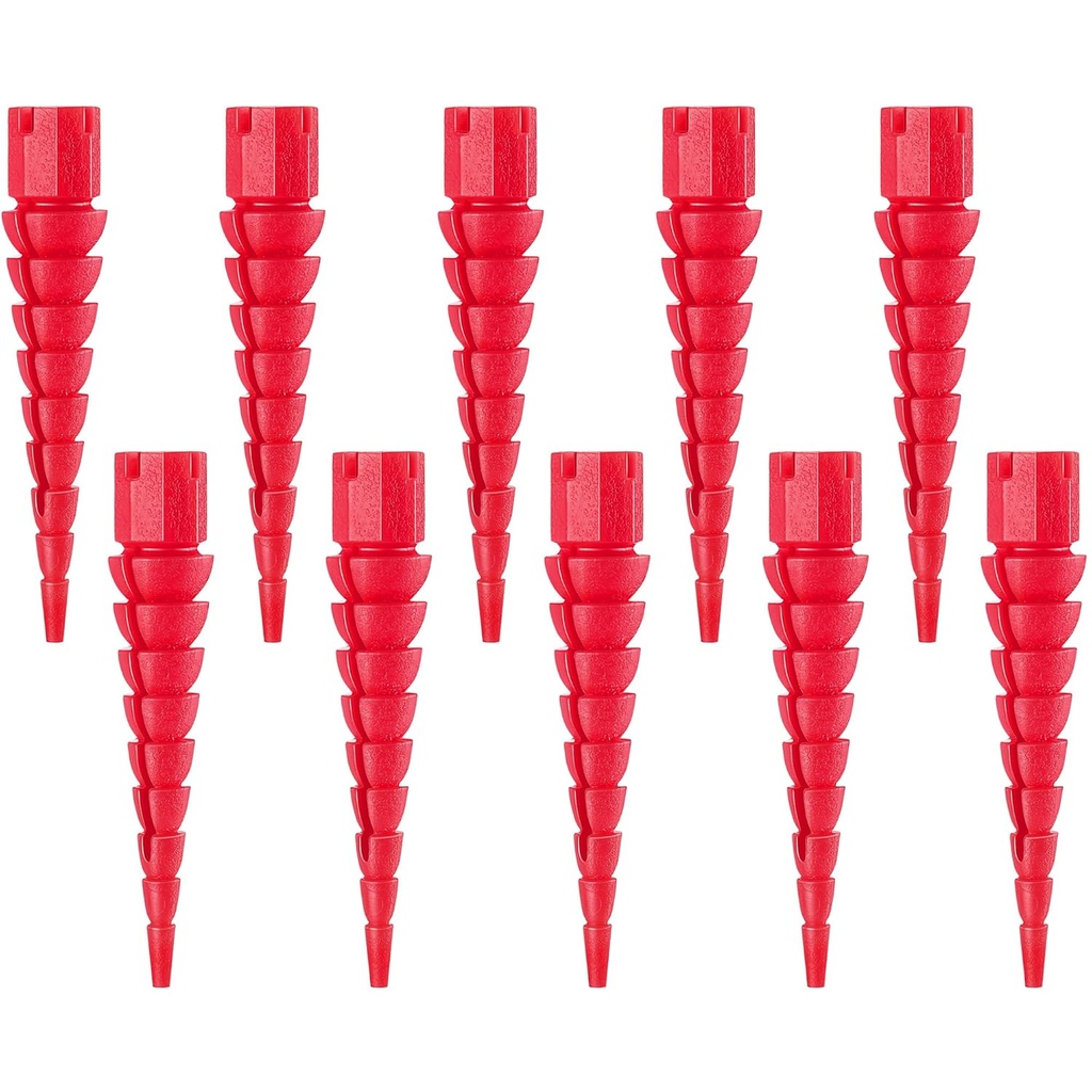 10 Pcs Wood Anchor, Stripped Screw Hole Repair Kit for Wood, Door Hinge Screw Hole Repair Fits Screws Sizes #2 to #16, Red