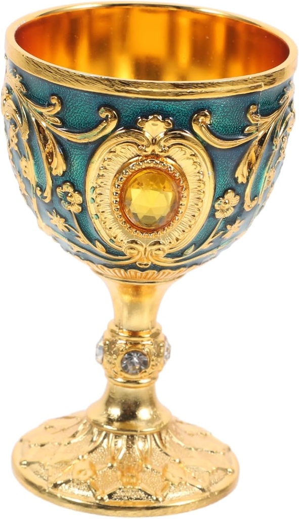 Decorative Retro Medieval Chalice Goblet -resistant Metal Wine Cup for Ceremonial Use Elegant Worship Cup for Halloween Events and Home Decor