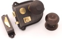 Cromwell Cast Iron Rim Latch Door Knob Handle Sets Bath Bedroom Lock - Bronze (Rim Lock + bloxwich Door Knob)