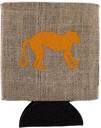 Caroline's Treasures BB1128-BL-OR-CC Monkey Burlap and Orange Can or Bottle Hugger Cooler Washable Drink Sleeve Collapsible Beverage Insulated Holder, Can Hugger, Multicolor