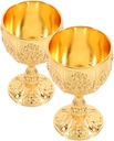 2pcs Vintage Embossed Flower Pattern Wine Goblet Royal Chalice for Special Occasions