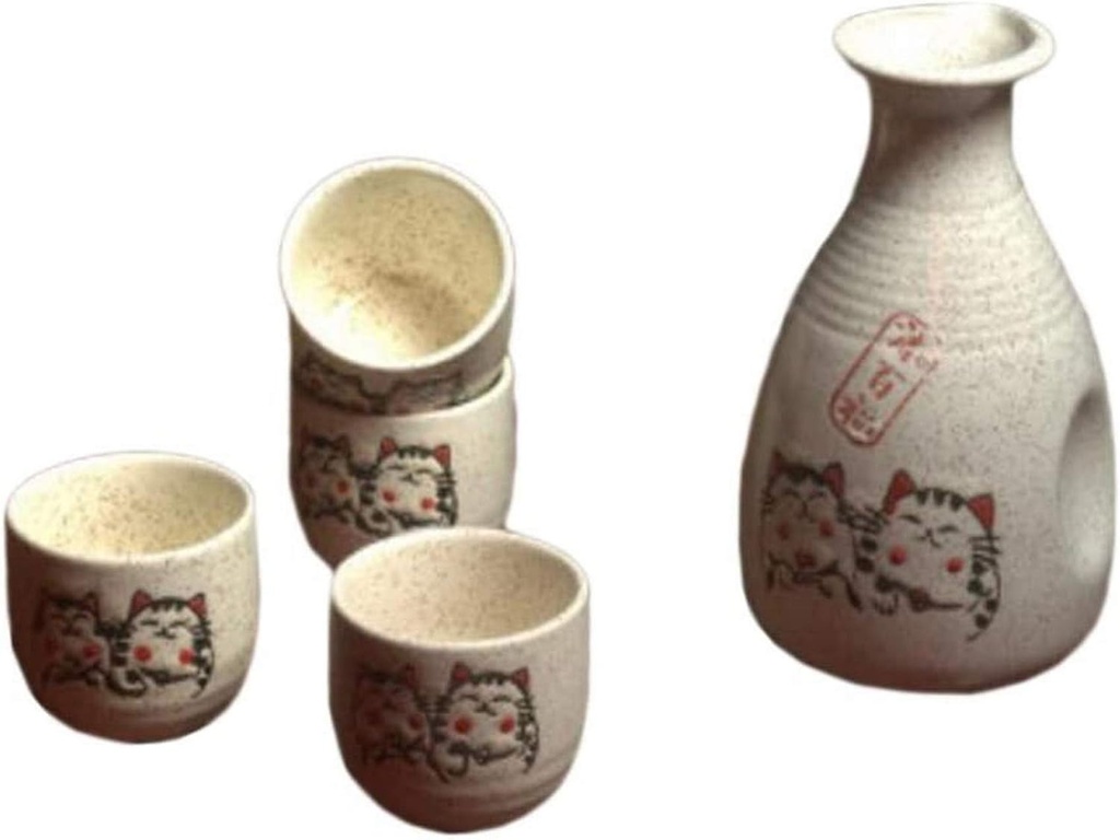 Tableware 5 PCS Japanese Liquor Sake Set Porcelain Ceramic Temperature Wine Cups Crafts-A04
