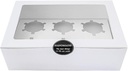 White Cupcake Boxes 6 Count: Disposable Containers 6 Count, Cake Holder with Lid, Bakery Boxes with Large Window, Carrier for Pastry and Cookies