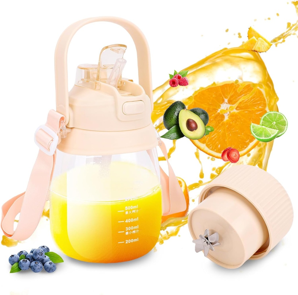 Portable Blender 37.2oz, USB Rechargeable Smoothie Blender with Type-C, BPA Personal Stirrer for Shakes, Juicer Cup for Travel, Gym & Office, 1100ML Large Capacity