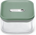 Caraway 1qt Glass Airtight Food Storage Container with Lid – Non-Toxic, BPA-Free Kitchen Storage Container – Stackable, Space-Saving Airtight Container for Dry Goods and More - Sage