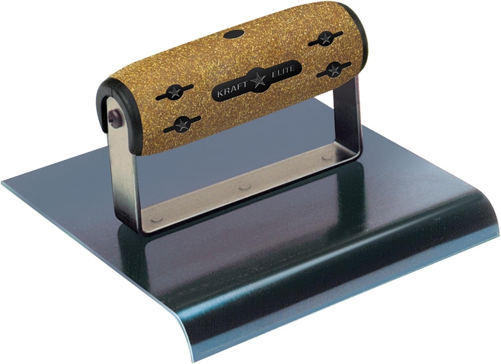 Kraft Tool Kraft CFE671K 6" by 5-1/2" 1/4-Radius Elite Series Five Star Blue Steel Hand Edger with Cork Handle (1per Pack)