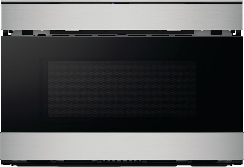 SHARP SMD2489ES Smart Microwave Drawer Oven with Easy Wave Open, 24-inch, 1.2 Cubic Feet, 950 Watt, Concealed Glass Touch Control Panel, Works with Alexa Certified, Edge to Edge Black Glass, Stainless