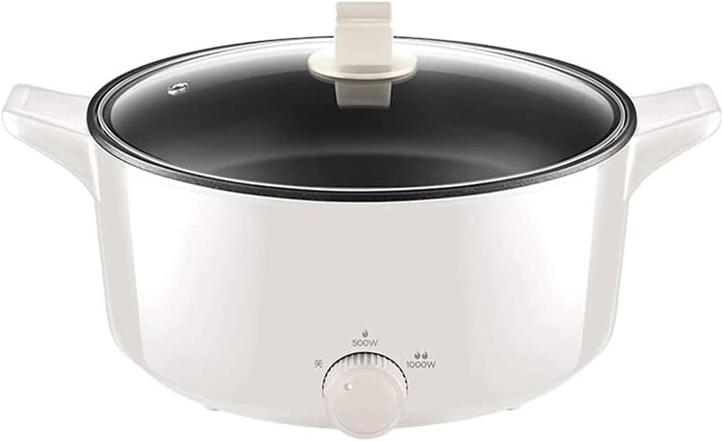 Electric Hot Pot, Mini Ramen Cooker, 5L Noodles Pot, Multifunctional Electric Cooker for Oatmeal, Soup and Egg with Over-Heating Protection, Boil Dry Protection