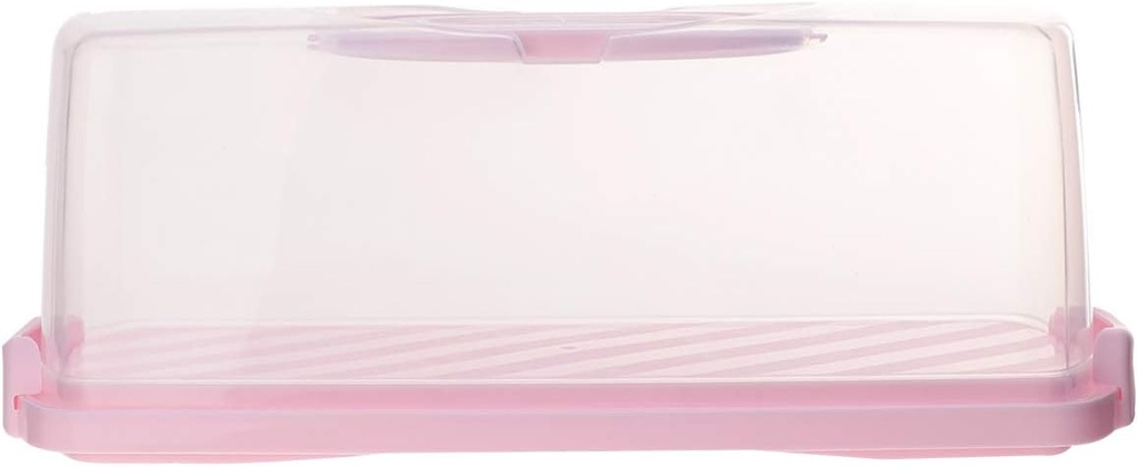 Hemoton Portable Bread Box with Handle Transparent Loaf Bread Box Storage Container for Cakes Pastries and Buns Rectangular Food Carrier 14.17 X 6.18 X 5.31 Inches