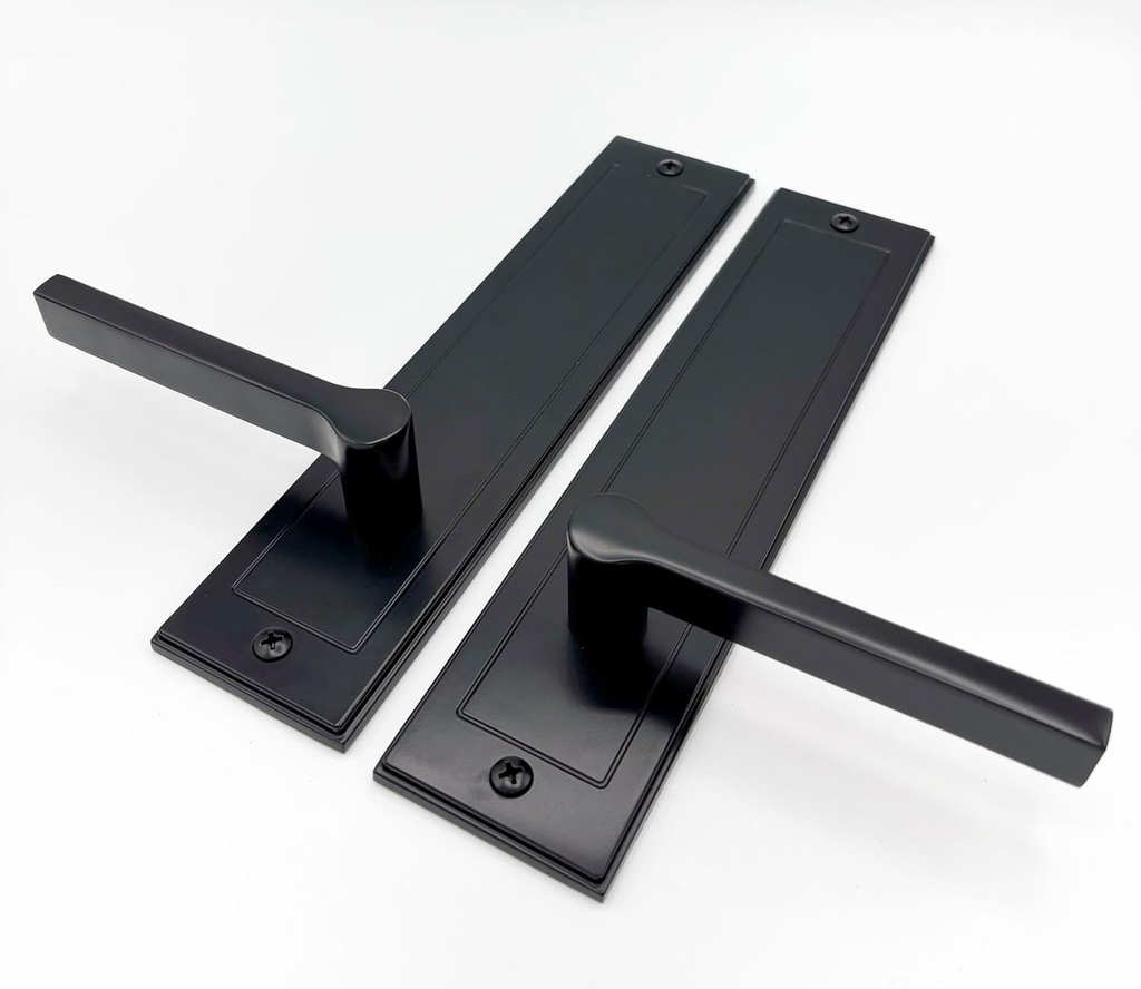 Custom Bold Garage Door Decorative Hardware - New Zinc Metal, Beautiful Lever-Handle Design - Allure Collection, Use Magnets or Screws - Matte Black (Includes 2 Handles)