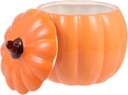 Housoutil Ceramic Pumpkin Mug Ceramic Pumpkin Food Storage Jar Porcelain Kitchen Canister Artificial Pumpkin Soup Bowl Snack Candy Tank Box with Lid for Home Fall Halloween Decor