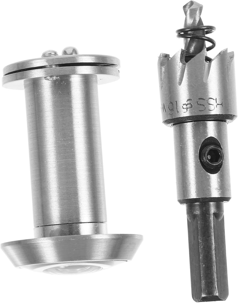 Veemoon 1set Door Peephole Viewer Drill for Enhanced Security for Home Office and Hotel Use Sturdy Easy to Install Silver Finish