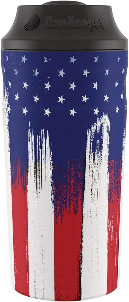 CanKeeper 3-In-1 - FITS 12oz, 16oz and Slim Cans - Keep Your Can Cold For Hours - Double Walled and Vacuum Insulated Can Cooler - Lid Keeps Cold In, Dirt Out (American Graffiti)