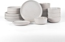 Earth & Clay Ion 24-Piece Dinnerware Set Stoneware, White