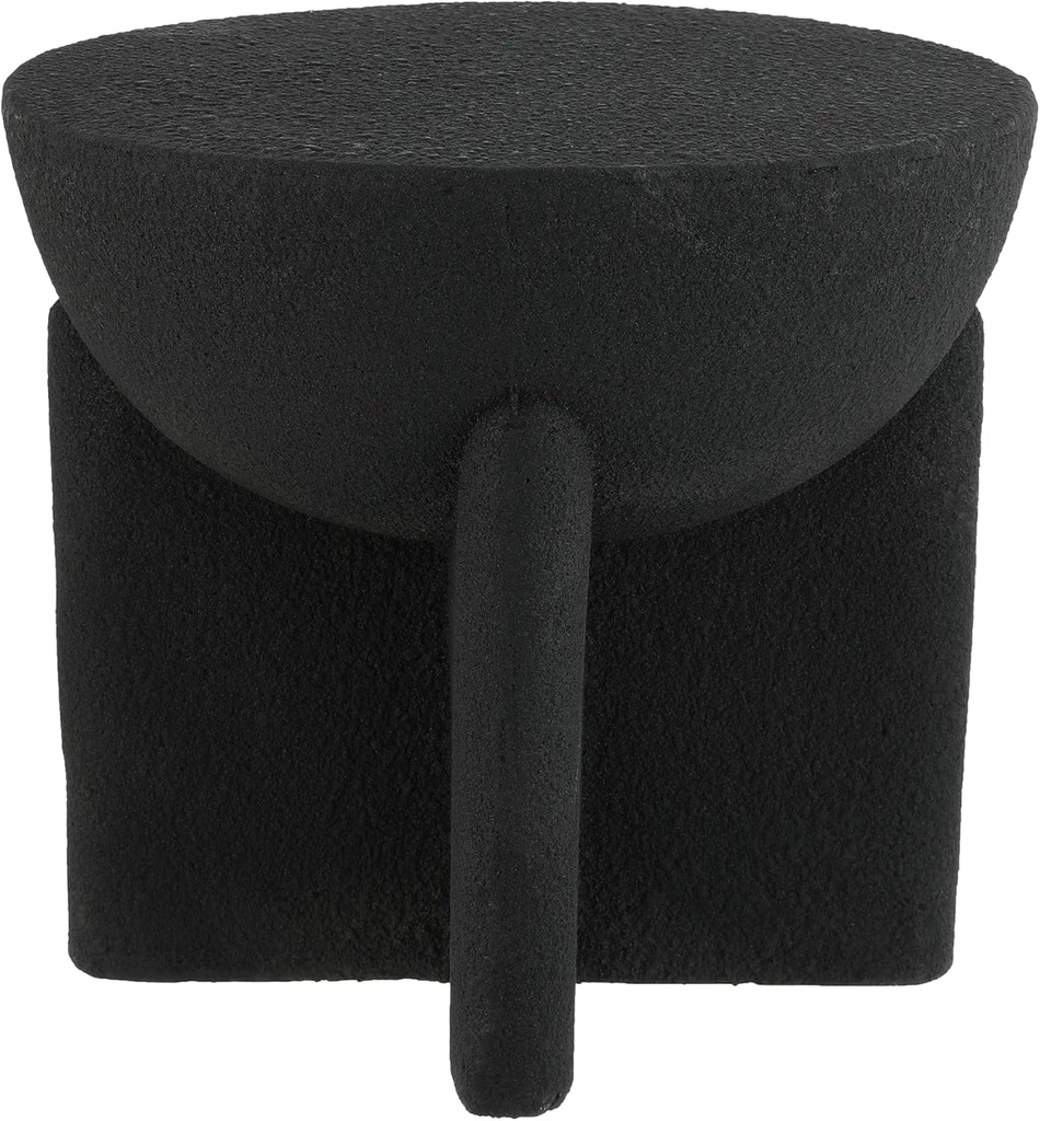 JONATHAN Y TBL1109A Brady 16.25" Minimalist Modern Drum Indoor/Outdoor Accent Table Contemporary, Mid-Century, Art Deco, Bohemian, Patio, Garden, Bathroom, Living Room Black Frosted