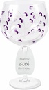 Pavilion Gift Company Pavilion-Purple Sprout-24 Oz Wine Removable Happy 60th Bir Hand Decorated Glass, 24 oz