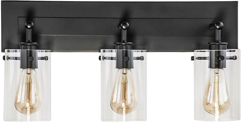 Regan 21 in. 3-Light Espresso Bronze Bathroom Vanity Light with Clear Glass Shades (DS19267)