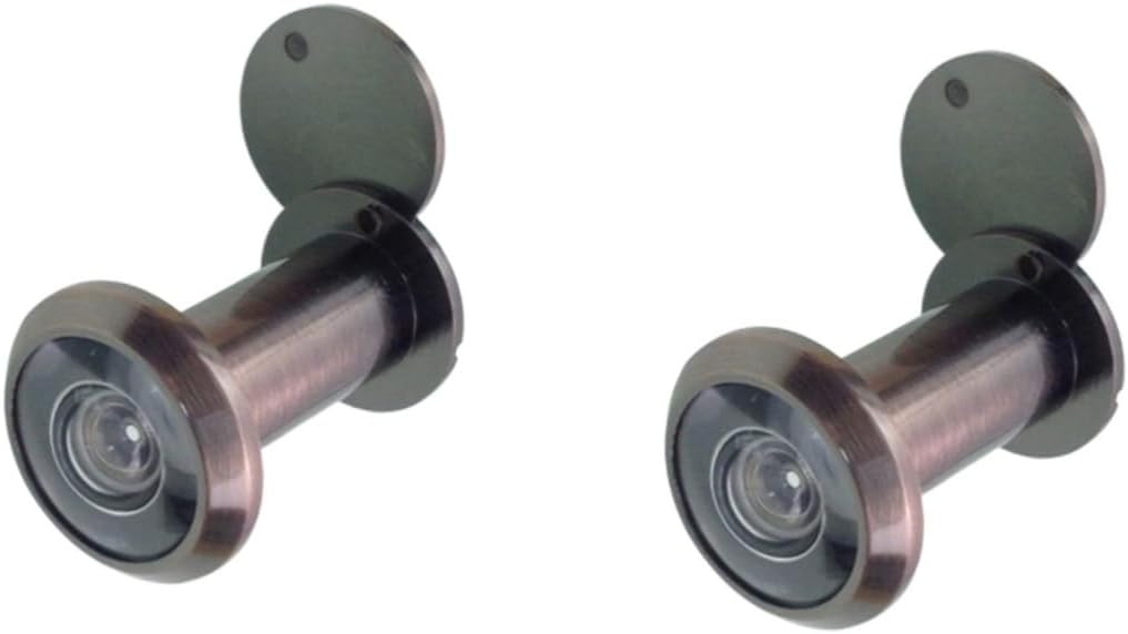 DOITOOL 2pcs Copper Door Viewer Prying-Resistant Peephole with Large Viewing Angle for Enhanced Security for Homes Offices and Hotels Bronze Finish