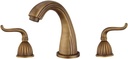 Tuqiu Bathroom Sink Faucet 3 Hole Classical Roman Widespread 8 Inch Deck Mounted Basin Faucet Mixer Tap,Antique Bronze