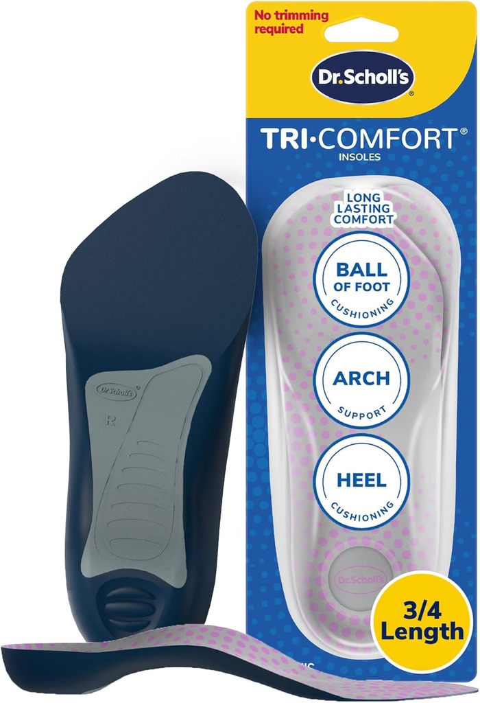 Dr. Scholl's Tri-Comfort Insoles - for Heel; Arch Support and Ball of Foot with Targeted Cushioning (for Women's 6-10)