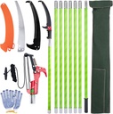 Pole Saws for Tree Trimming, 7.3-27 ft Manual Pole Saw Extendable Tree Trimmer, Long Branch Trimmer Tree Pole Pruner Saw Blades and Scissors Set for Pruning Palms and Shrubs