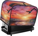 Sea gull Flying Over Colorful Sky Toaster Cover 2 Slice, Waterproof Bread Machine Covers with Pockets Universal Size Kitchen Small Appliance Cover with Handle, Dust and Fingerprint Protection